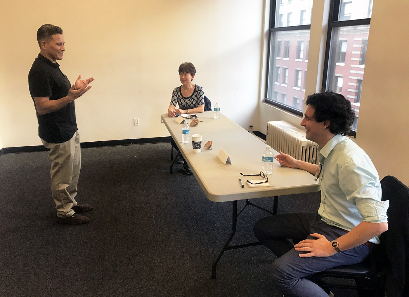 Group public speaking class session