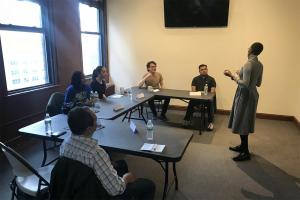 Public speaking session in real life group session