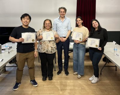 Herman Otten with the group of participants during his public speaking class in NYC. 