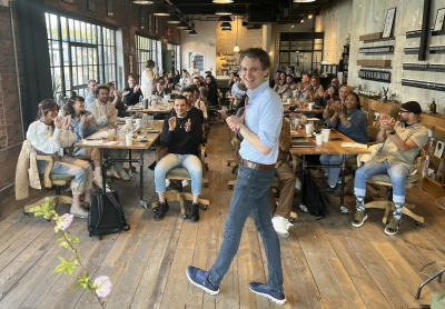 Herman Otten teaching his public speaking workshop at  LE LABO Fragrances