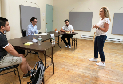 Public speaking coaching group class