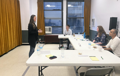 Public speaking training group session