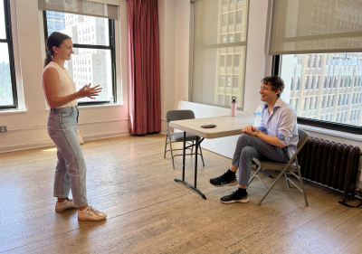 Private NYC public speaking training session