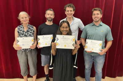 Public speaking group class with practice