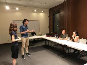 Public speaking training with practice