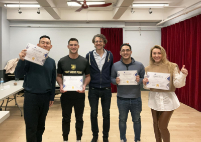 Public speaking session with coaching