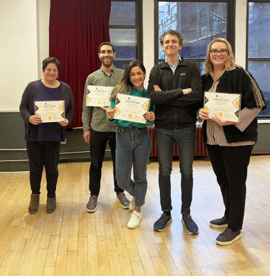 Public speaking class with practice