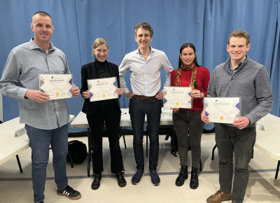 Group public speaking class in person