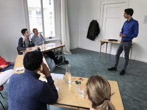 In person public speaking training session