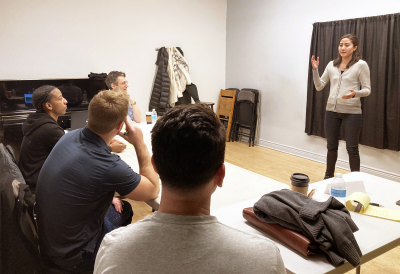 Public speaking training with coaching