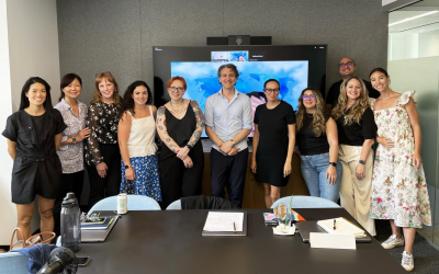 Group public speaking lesson at Estée Lauder