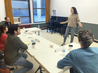 Public speaking class with training