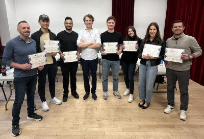 Public speaking class group training